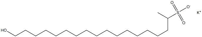 18-Hydroxyoctadecane-2-sulfonic acid potassium salt Struktur