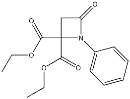 1-Phenyl-4-oxoazetidine-2,2-dicarboxylic acid diethyl ester Struktur