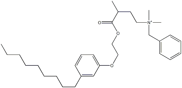 N,N-Dimethyl-N-benzyl-N-[3-[[2-(3-nonylphenyloxy)ethyl]oxycarbonyl]butyl]aminium Struktur