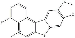 4-Fluoro-9,10-methylenedioxy-5-methyl[1]benzothieno[2,3-c]quinolin-5-ium Struktur