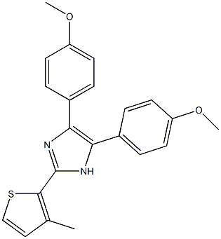 4,5-Bis(4-methoxyphenyl)-2-(3-methyl-2-thienyl)-1H-imidazole Struktur