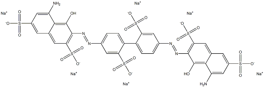 4,4'-Bis[(1-hydroxy-8-amino-3,6-disulfo-2-naphtyl)azo]biphenyl-2,2'-disulfonic acid hexasodium salt Struktur