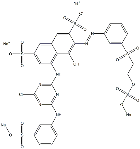 5-Hydroxy-4-[[4-chloro-6-(3-sodiooxysulfonylanilino)-1,3,5-triazin-2-yl]amino]-6-[[3-[[2-(sodiosulfooxy)ethyl]sulfonyl]phenyl]azo]-2,7-naphthalenedisulfonic acid disodium salt Struktur