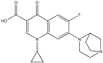 1-Cyclopropyl-6-fluoro-1,4-dihydro-7-(1,4-diazabicyclo[3.2.1]octan-4-yl)-4-oxoquinoline-3-carboxylic acid Struktur