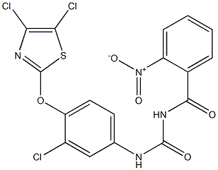 1-(2-Nitrobenzoyl)-3-[4-[(4,5-dichlorothiazol-2-yl)oxy]-3-chlorophenyl]urea Struktur