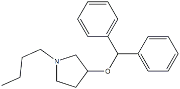 1-Butyl-3-diphenylmethoxypyrrolidine Struktur