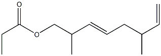 Propionic acid 2,6-dimethyl-3,7-octadienyl ester Struktur