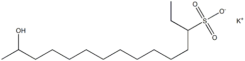 14-Hydroxypentadecane-3-sulfonic acid potassium salt Struktur