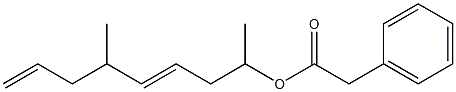 Phenylacetic acid 1,5-dimethyl-3,7-octadienyl ester Struktur