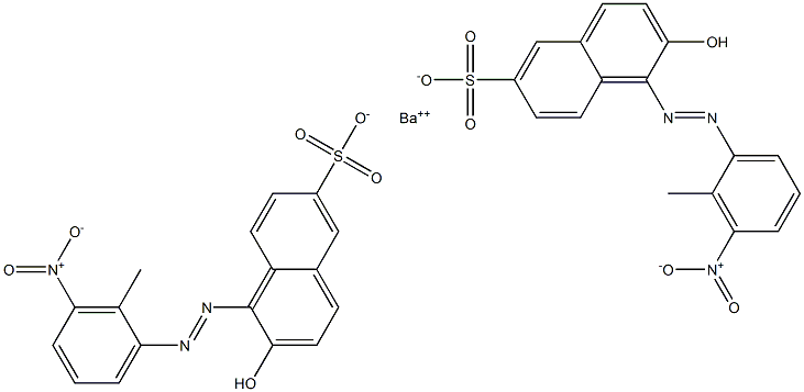 Bis[1-[(2-methyl-3-nitrophenyl)azo]-2-hydroxy-6-naphthalenesulfonic acid]barium salt Struktur