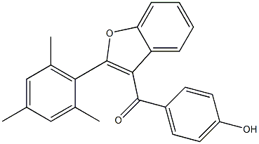 4-Hydroxyphenyl 2-(2,4,6-trimethylphenyl)-3-benzofuranyl ketone Struktur