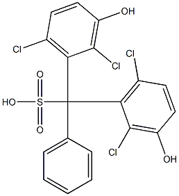 Bis(2,6-dichloro-3-hydroxyphenyl)phenylmethanesulfonic acid Struktur