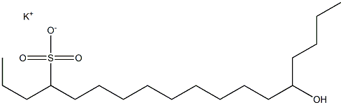 14-Hydroxyoctadecane-4-sulfonic acid potassium salt Struktur