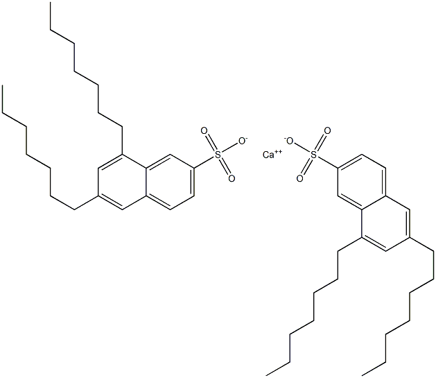 Bis(6,8-diheptyl-2-naphthalenesulfonic acid)calcium salt Struktur