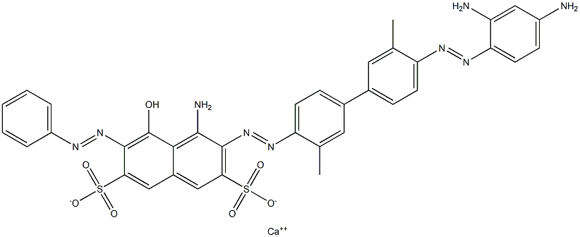 1-Amino-2-[[4'-[(2,4-diaminophenyl)azo]-3,3'-dimethyl-1,1'-biphenyl-4-yl]azo]-8-hydroxy-7-(phenylazo)-3,6-naphthalenedisulfonic acid calcium salt Struktur