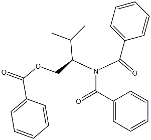 (-)-N-[(R)-1-Benzoyloxymethyl-2-methylpropyl]dibenzoylamine Struktur