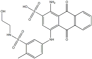 1-Amino-4-[3-[(2-hydroxyethyl)sulfamoyl]-4-methylanilino]-9,10-dioxo-9,10-dihydroanthracene-2-sulfonic acid Struktur