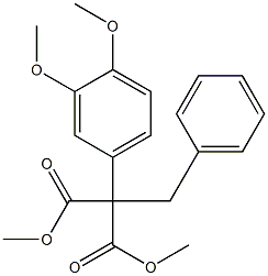 2-Benzyl-2-(3,4-dimethoxyphenyl)malonic acid dimethyl ester Struktur