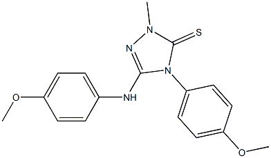 2-Methyl-4-(4-methoxyphenyl)-5-((4-methoxyphenyl)amino)-4H-1,2,4-triazole-3(2H)-thione Struktur