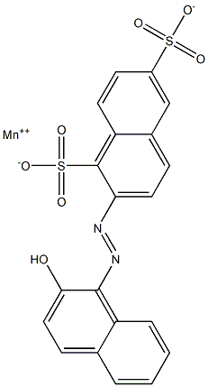 2-[(2-Hydroxy-1-naphtyl)azo]-1,6-naphthalenedisulfonic acid manganese(II) salt Struktur