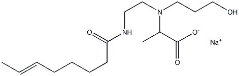 2-[N-(3-Hydroxypropyl)-N-[2-(6-octenoylamino)ethyl]amino]propionic acid sodium salt Struktur