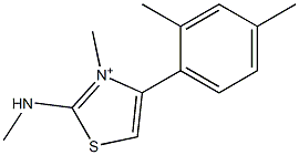 3-Methyl-2-(methylamino)-4-(2,4-xylyl)thiazol-3-ium Struktur