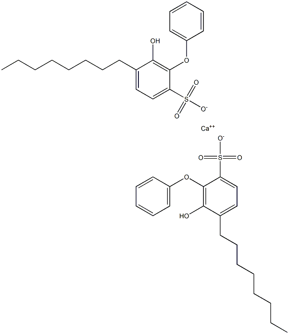 Bis(6-hydroxy-5-octyl[oxybisbenzene]-2-sulfonic acid)calcium salt Struktur