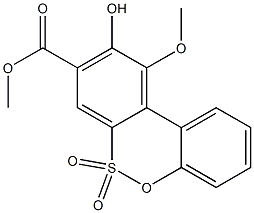 10-Methoxy-8-(methoxycarbonyl)-9-hydroxydibenz[c,e][1,2]oxathiin 6,6-dioxide Struktur