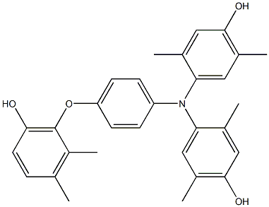 N,N-Bis(4-hydroxy-2,5-dimethylphenyl)-4-(6-hydroxy-2,3-dimethylphenoxy)benzenamine Struktur