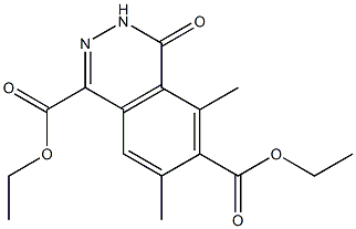 3,4-Dihydro-5,7-dimethyl-4-oxophthalazine-1,6-dicarboxylic acid diethyl ester Struktur