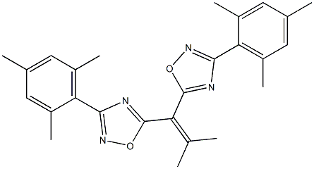 2-Methyl-1,1-bis(3-mesityl-1,2,4-oxadiazol-5-yl)-1-propene Struktur