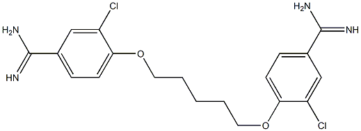 4,4'-[1,5-Pentanediylbis(oxy)]bis[3-chlorobenzamidine] Struktur