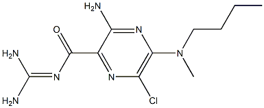 3-Amino-6-chloro-5-[(3-methylpropyl)methylamino]-N-(diaminomethylene)pyrazine-2-carboxamide Struktur