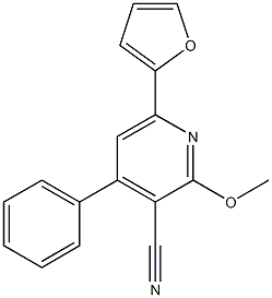 2-Methoxy-4-phenyl-6-(2-furanyl)pyridine-3-carbonitrile Struktur