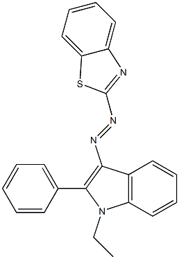 2-[(1-Ethyl-2-phenyl-1H-indol-3-yl)azo]benzothiazole Struktur