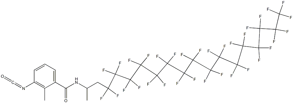 3-Isocyanato-2-methyl-N-[2-(tritriacontafluorohexadecyl)-1-methylethyl]benzamide Struktur