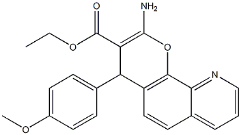 2-Amino-4-(4-methoxyphenyl)-4H-pyrano[3,2-h]quinoline-3-carboxylic acid ethyl ester Struktur