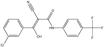 2-Cyano-3-hydroxy-3-[3-chlorophenyl]-N-[4-trifluoromethylphenyl]acrylamide Struktur