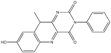 3-Phenyl-10-methyl-8-hydroxypyrimido[5,4-b]quinoline-2,4(3H,10H)-dione Struktur