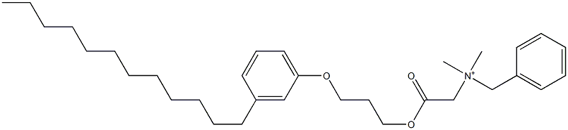 N,N-Dimethyl-N-benzyl-N-[[[3-(3-dodecylphenyloxy)propyl]oxycarbonyl]methyl]aminium Struktur