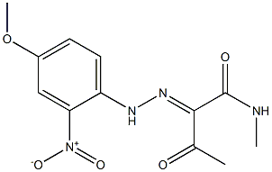 2-[2-(2-Nitro-4-methoxyphenyl)hydrazono]-1-(methylamino)butane-1,3-dione Struktur