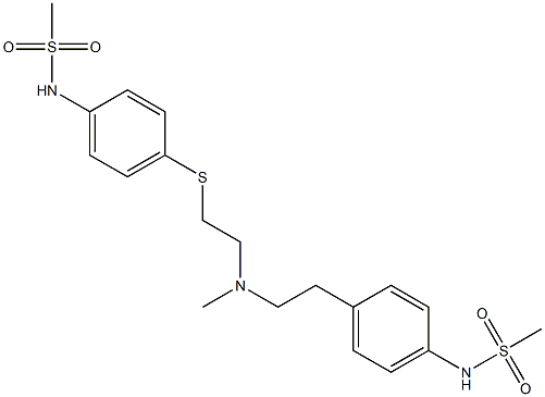 N-[4-[2-[N-Methyl-2-(4-methylsulfonylaminophenylthio)ethylamino]ethyl]phenyl]methanesulfonamide Struktur