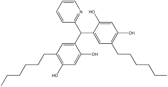 2-[Bis(2,4-dihydroxy-5-hexylphenyl)methyl]pyridine Struktur