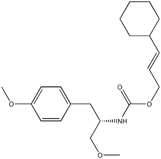 N-[(S)-1-Methoxymethyl-2-(p-methoxyphenyl)ethyl]carbamic acid (E)-3-cyclohexylallyl ester Struktur