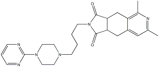 2-[4-[4-(2-Pyrimidinyl)-1-piperazinyl]butyl]-5,7-dimethyl-4,9-dihydro-2H-pyrrolo[3,4-g]isoquinoline-1,3(3aH,9aH)-dione Struktur