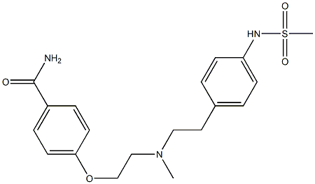 4-[2-[N-Methyl-2-(4-methylsulfonylaminophenyl)ethylamino]ethoxy]benzamide Struktur