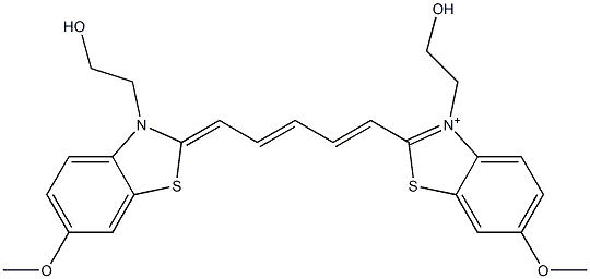 3-(2-Hydroxyethyl)-2-[5-[3-(2-hydroxyethyl)-6-methoxybenzothiazol-2(3H)-ylidene]-1,3-pentadienyl]-6-methoxybenzothiazol-3-ium Struktur