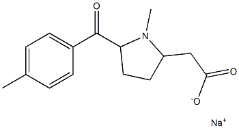 1-Methyl-5-(p-methylbenzoyl)-2-pyrrolidineacetic acid sodium salt Struktur