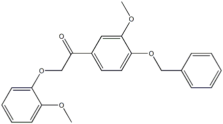 2-(2-Methoxyphenoxy)-1-(3-methoxy-4-benzyloxyphenyl)ethanone Struktur