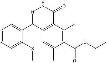 1-(2-Methylthiophenyl)-3,4-dihydro-4-oxo-5,7-dimethylphthalazine-6-carboxylic acid ethyl ester Struktur